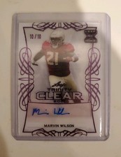 2021 Leaf Trinity - Clear Auto Marvin Wilson #CA-MW1 Purple Foil /10 (AU, RC)