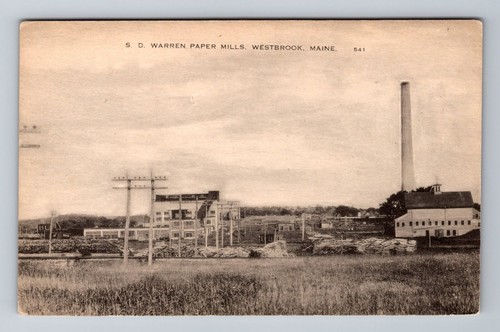 Westbrook ME-Maine, D. Warren Paper Mills, Vintage Postkarte