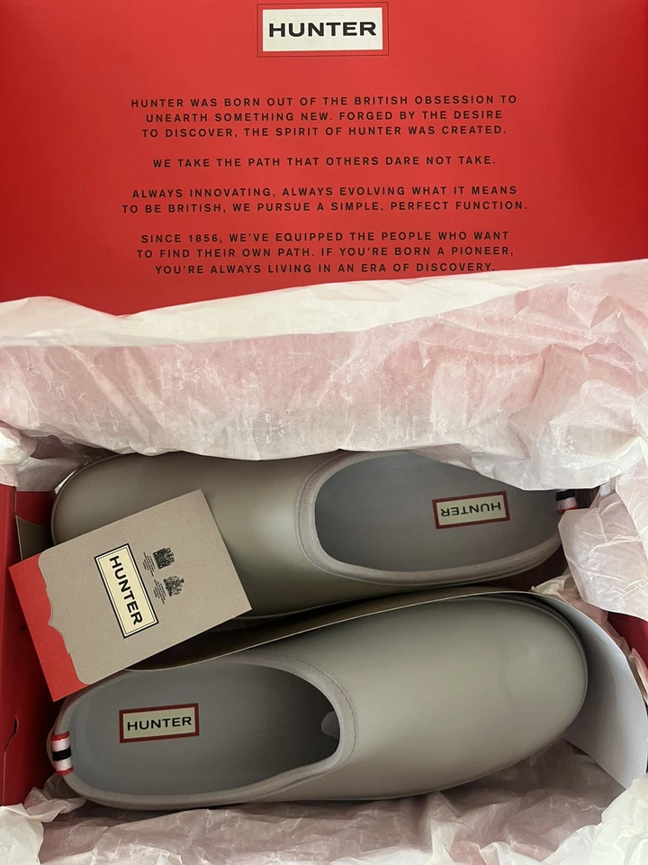 Zapatos sin cordones Hunter Original Play Zueco Mules para hombre, Color: Gris Talla: 12 y 13 Foto 3 de 4