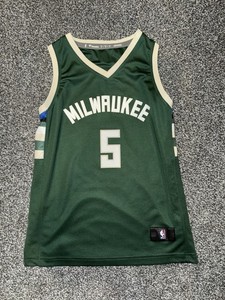 MILWAUKEE BUCKS FAST BREAK FANATICS YOUTH MEDIUM MALIK BEASLEY JERSEY #5 USED