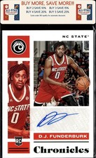 2021 Panini Chronicles Draft Picks #CR-DJF D.J. Funderburk RC Auto NC State