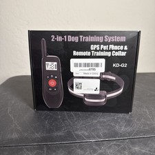 2-in-1 GPS Wireless Dog Fence  Remote Training Collar New Open Box Read