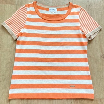 Courreges Orange Striped Summer Knit Size 40