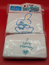 Vintage Gerber Burp Cloths - 100 Cotton - Set of 2 - 1995