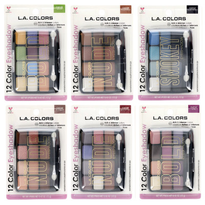 LA Colors 12 Color Eyeshadow Palette w/ Applicator 0.42oz You Choose New Shades