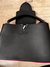 Louis Vuitton Damen Henkeltasche Leder schwar...