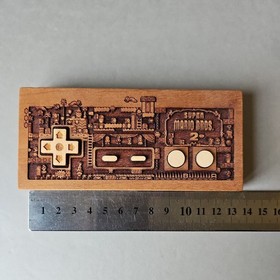 Spitfire Labs NY Nes Controller Wooden Laser Engraved Super Mario Bros 2. +stand