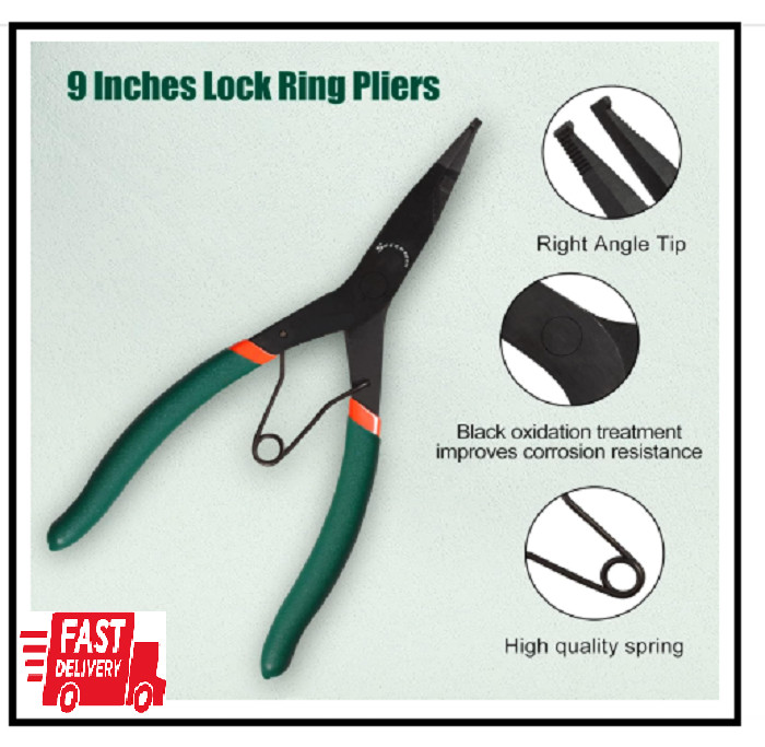 SPEEDWOX 9 Inch Angle Tip Lock Ring Pliers for Transmission, Special Circlip Pli