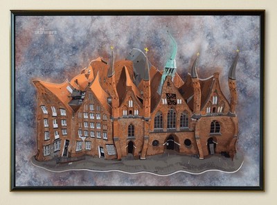 Wandbild Heiligen-Geist-Hospital gerahmt 70x100cm Kunstwerk Fotokunst Lübeck