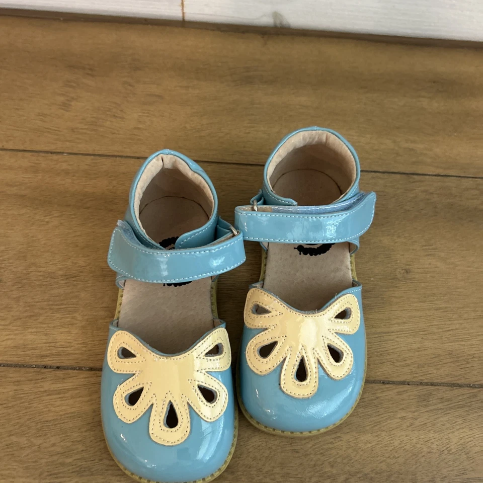 Сандалии Livie And Luca Blue Yellow Petals Girl Mary Jane размер 11 как новые - Изображение 2 из 4