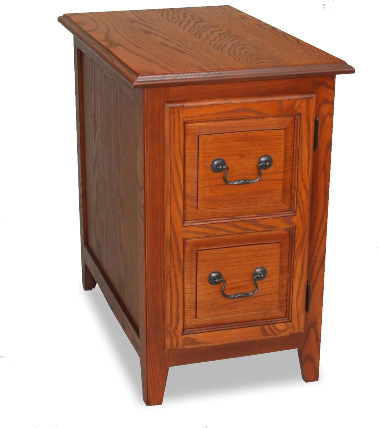 Solid Wood Shaker End Table with Storage Door - Medium Oak Finish