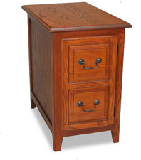 Solid Wood Shaker End Table with Storage Door - Medium Oak Finish
