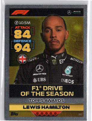 2022 Topps F1 Turbo Attax Award Winners Lewis Hamilton #283