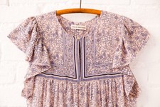 Ulla Johnson Simone Floral Silk Drop-Waist Cottagecore Prairie Dress Size 4 NWOT