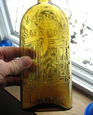 beautiful Light Amber WARNER'S SAFE CURE / LONDON ENGLAND old medicine bottle