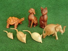 Holz Tiere Affe Delfin Elefant Gecko Hase Hund Katze Kobra Maus Pinguin Schwein 