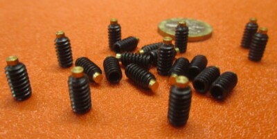 Kmac Alloy Steel Set Screws, Brass Tip, 10-24 x 3/8'' Thread Length, 20 Pcs
