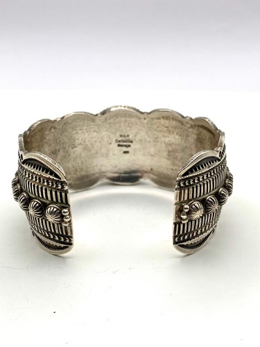 Sterling Türkis Armband schwer Messgerät Stempel Arbeit M&R Calladitto Navajo - Bild 9 von 14