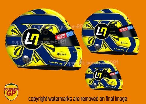 Pegatinas para cascos de F1 Lando Norris McLaren 2022 - Scuderia GP - Imagen 20 de 30