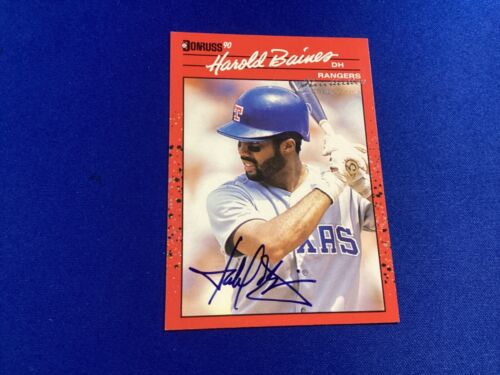 Recollection Collection 1990 Donruss Harold Baines #402 Rangers Autograph #/28