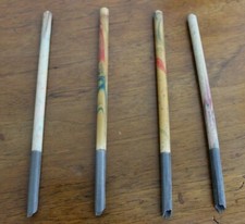 SET PENNE CANNUCCIA PORTA PENNINI VINTAGE IN LEGNO CVMG