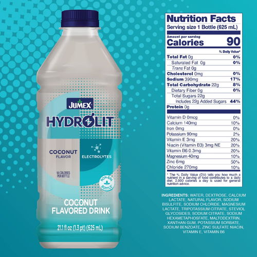 12x Bottles Jumex Hydrolit Coconut Rehydration and Recovery Beverage