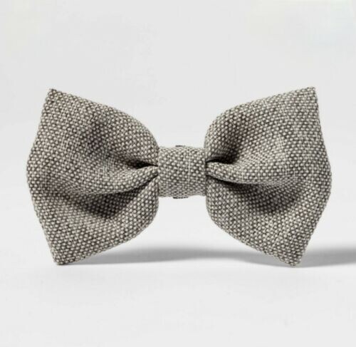 Boots & Barkley Pet Bow Tie Gray Over Collar Preppy Dressy Wedding Dog Cat - Picture 1 of 4