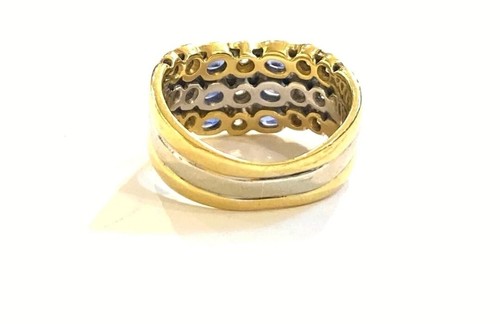 Vintage 18ct Diamond & Sapphire Ring Size M - Picture 4 of 5
