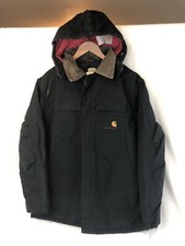 Carhartt Jacket Black Size XL Diamond Quilt Lined Extreme Cold Arctic Hooded USA