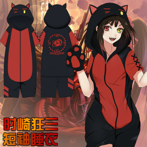 Anime DATE A LIVE Tokisaki Kurumi Leisure Wear Short Sleeves Pajamas Sleepwear