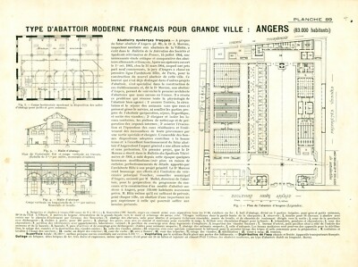 Antique Advertising Document Modern Slaughterhouse Type Angers 1906