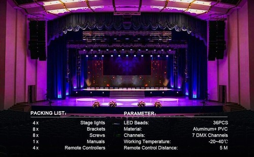 1-8Pack RGBW Stage Beam Lighting 36 LED DMX PAR Lights DJ Disco Party Show Lamp - Picture 7 of 17