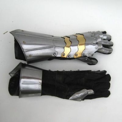 Gantelets Médiévaux En Acier Pour Chevalier - Reproduction LARP/Reconstitution - Ambidextre - Neuf