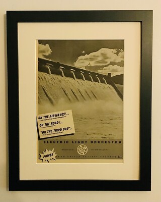 ELO+ON THE THIRD DAY+1973+ORIGINAL USA FRAMED MUSIC MAGAZINE AD