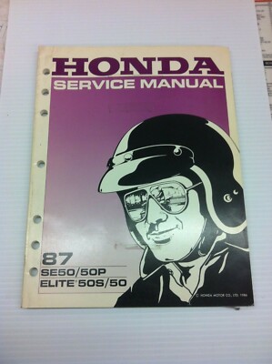 Honda 1987 Elite50s/50 SE50/50P service manual genuine Honda 61GR100