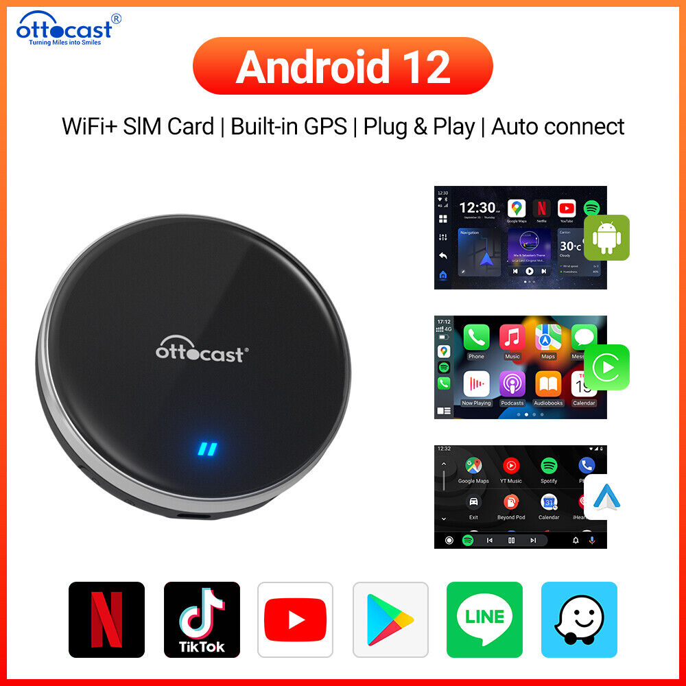 Ottocast P3 Lite AI BoxWireless Android Auto CarPlay Adapter+Android 4+64G w/YT Ottocast P3 Lite AI BoxWireless Android Auto CarPlay Adapter+Android 4+64G w/YT