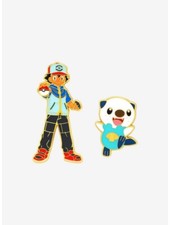NEW ON CARD Pokemon Ash/ Oshawatt 2 Piece Metal Enamel Pin Set In Plastic