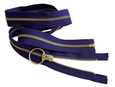 YKK #5 22" Brass Metal Jacket Zipper with U-TPYE Ring Pull Separating Made USA