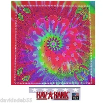 *USA MADE Hav-A-Hank TIE DYE PAISLEY Swirl BANDANA BANDANNA SCARF Scarve Head