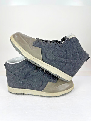 Size 8 - Nike Dunk VT Premium High Wool Midnight Fog Lace-Up Sneakers Black Gray