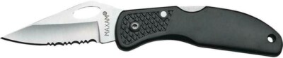 NEW SELF DEFENSE FOLDING KNIFE TOOL HALF SERRATED STAINLESS STEEL BLADE BLACK