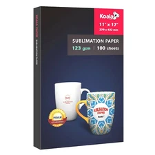 Koala Sublimation Paper 11x17 100 Sheet 123g Inkjet Printer Heat Transfer