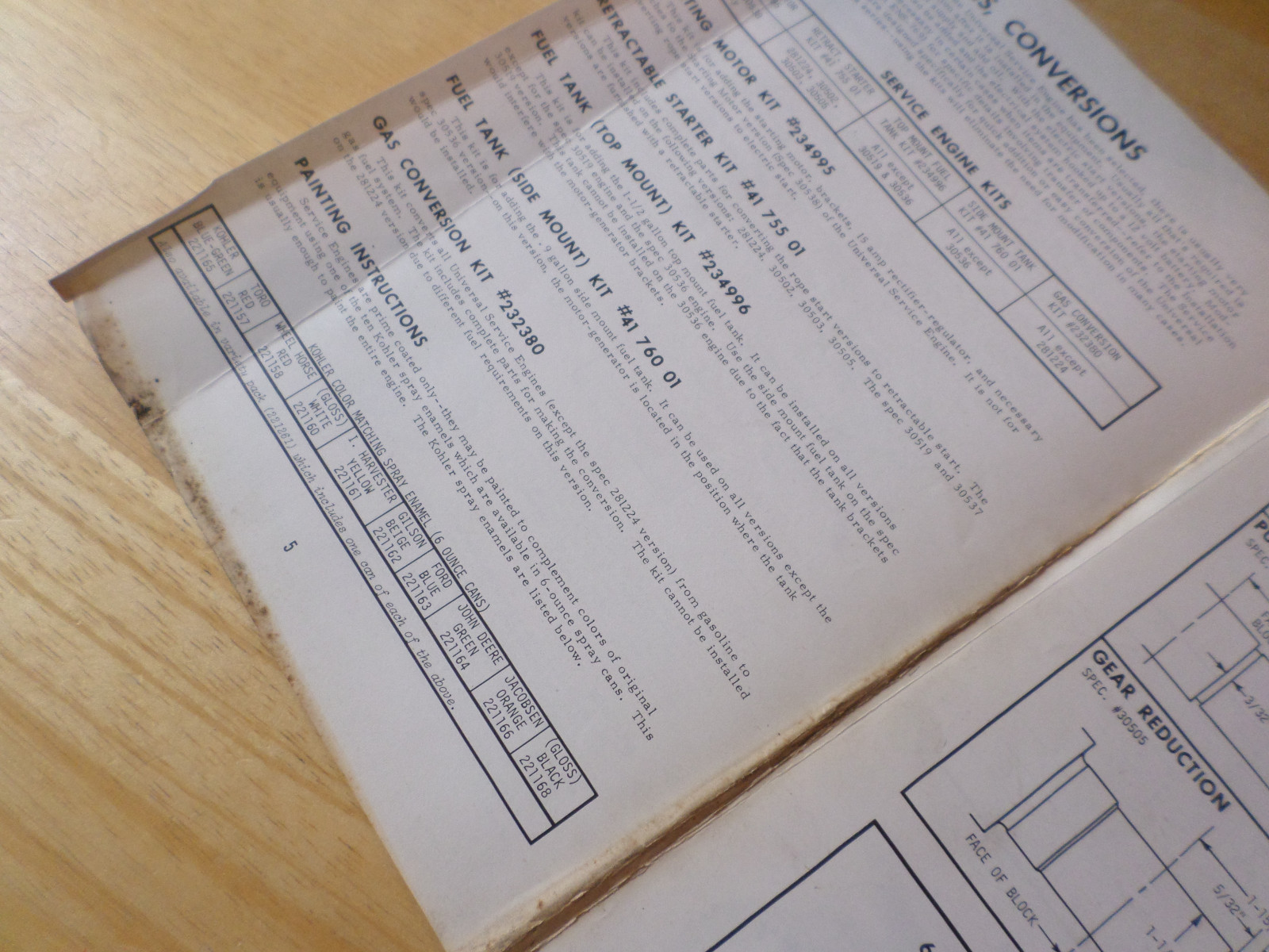 Kohler Specifications Sheet Universal Service Engines K141 K161 K181 ...