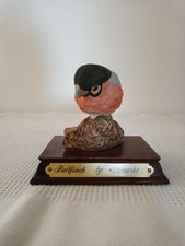 Leonardo Bullfinch On Wooden Stand . English Collectable English Ornament.