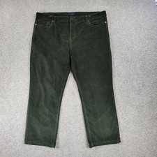 Tommy Hilfiger Womens Corduroy Pants 18 Ankle Green Slim Straight Stretch Casual