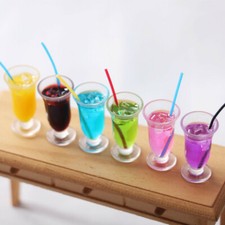 6PC Dollhouse Miniature Drinks 1/6 Scale Food Bottle Dollhouse Accessories Toy