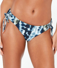 BAR III Womens Shirred Hipster Bikini Bottoms sz M Medium Blue Swimwear