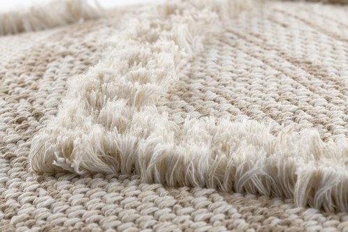 Modern beautiful POUFFE "CYLINDER" for sitting 50x50x50cm beige cream BOHO - Picture 7 of 8