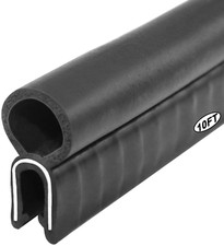 Car Door Rubber Seal Strip, Fits 1/16" Edge, Trim Seal with Top Bulb for Cars, B