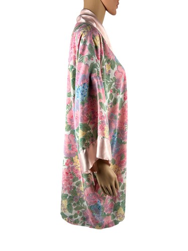 Vintage Victoria Secret Womens One Size Robe Kimono Robe Floral Pink - Picture 5 of 13